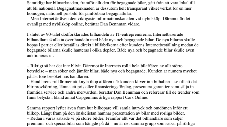 Bytbil säljer bilar med rörliga bilder