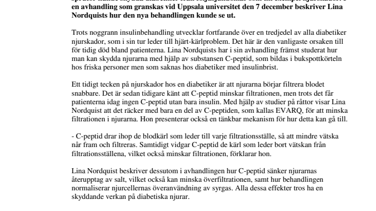 Ny behandling kan skydda njurarna vid diabetes
