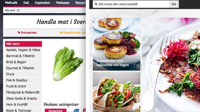 MatHem och Tasteline tar täten som Sveriges bästa matsajter