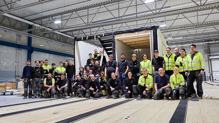 Första volymen producerad och klar för transport. Foto: Maria Fäldt