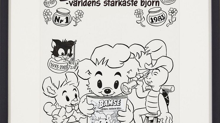 Originalteckning till Bamse, av Rune Andréasson