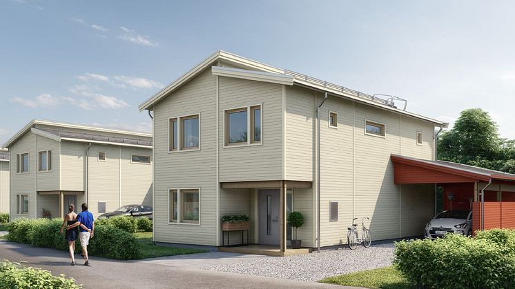 Nöbbele Park - 3D-bild av framsida Villa Eken.
