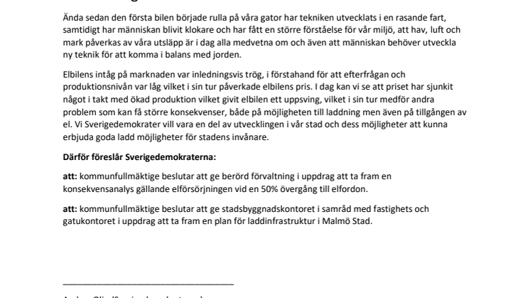 Det ska vara lätt att ha elbil i Malmö