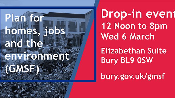 Final Greater Manchester Spatial Framework drop-in – Wednesday 6 March
