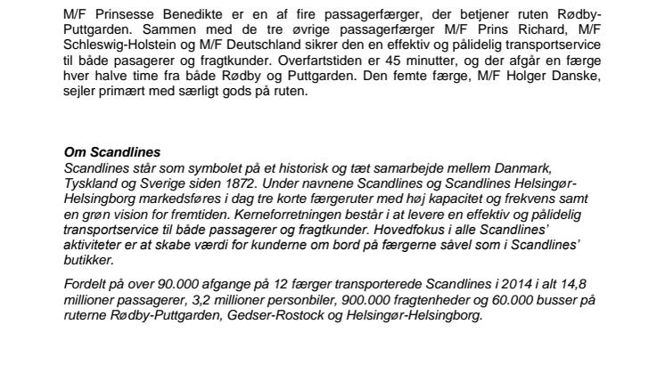 Scandlines-færge tilbage i drift