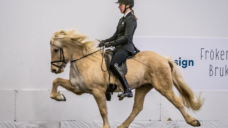 Sys Pilegaard och Ljóska frá Borgareyrum på Elmia Icelandic Power Show.
