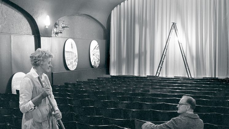 Interiör från biografen Smultronstället (tidigare Kronan) på Kungsgatan 31–-33, 1963. 