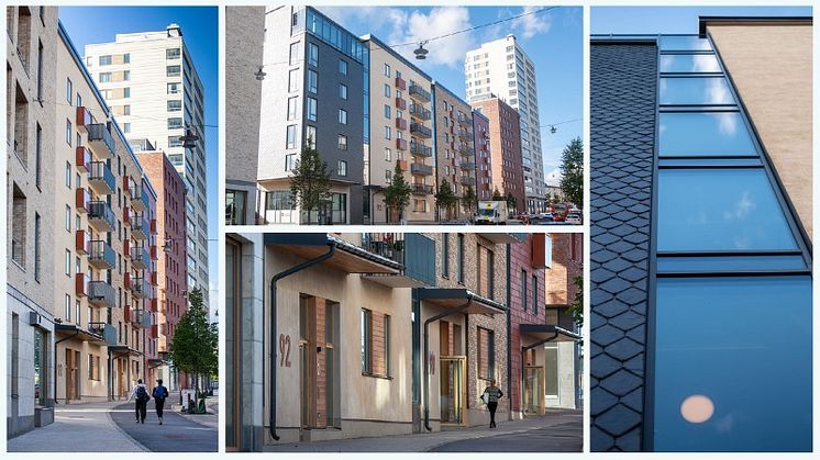 Brf Blicken och brf Framsidan Nynäsvägen 84-98 i Handen vinnare av Haninge arkitekturpris 2021. Foto: Fredrik Hjerling