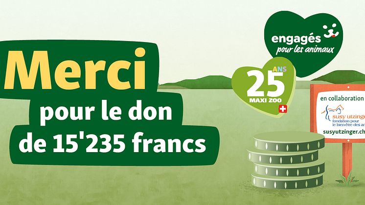 La campagne de dons "25 centimes par achat" a collecté 15 235 francs