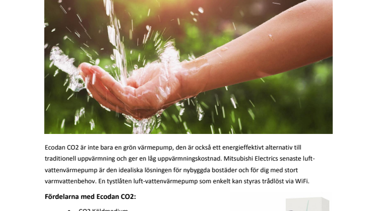 Mitsubishi Electric lanserar unika Ecodan CO2 