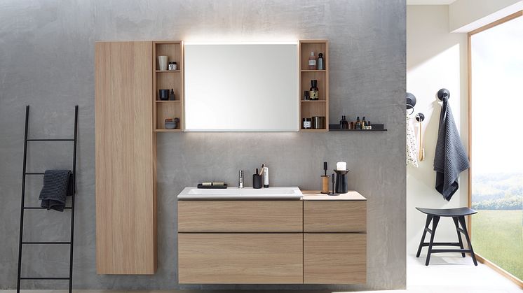 Den modulbaserade badrumsserien iCon från Geberit erbjuder stor designfrihet 