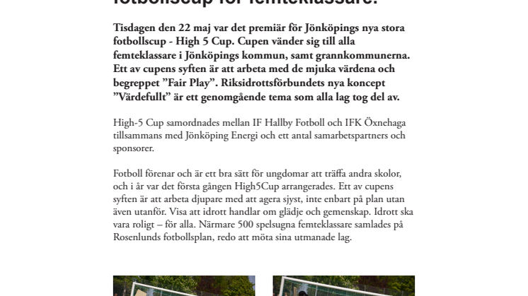 High5Cup – Jönköpings största fotbollscup för femteklassare