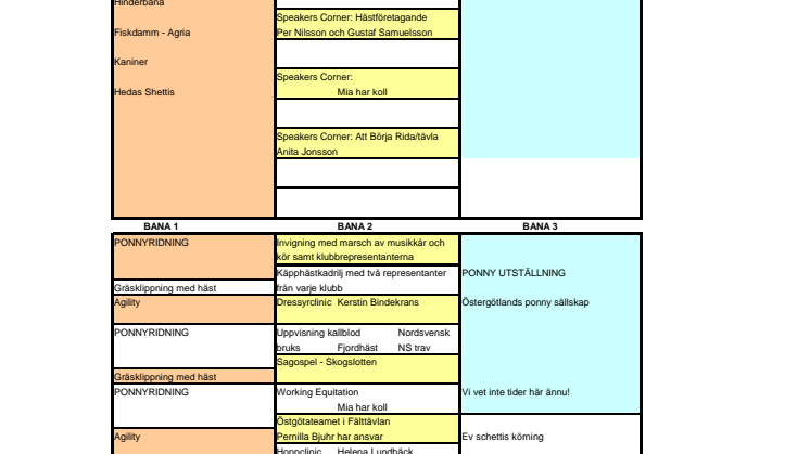 Program Östgötamässan Häst