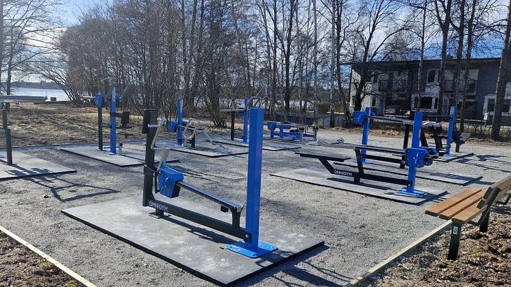 Nya utegymmet vid Trollholmens badplats.