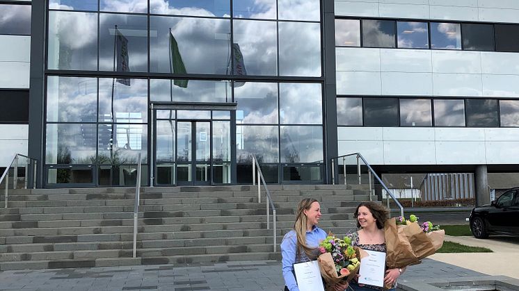 Fra venstre: Jeannette Grøn Aagaard, Produktspecialist i Danish Agro og Michelle Nielsen, Jordbrugsteknologstuderende
