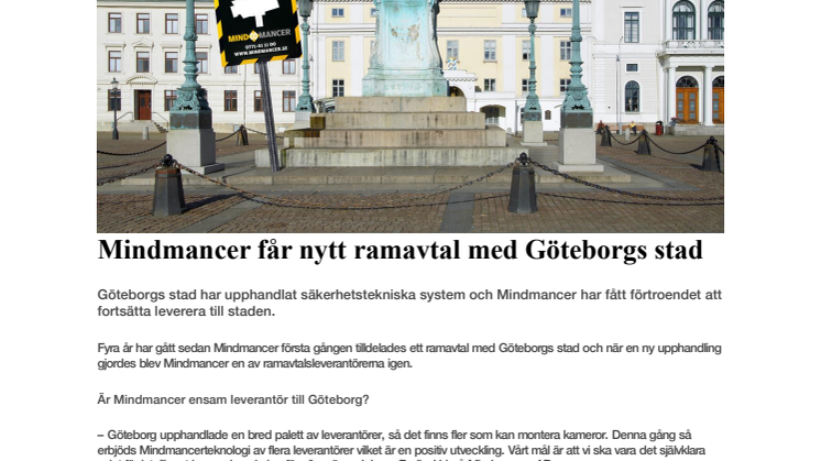 Mindmancer får nytt ramavtal med Göteborgs stad