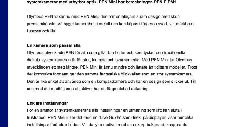 PEN Mini liten och lätt