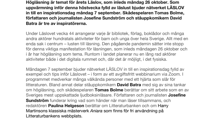 Batra och Bolme inspirerar till att läsa – högt