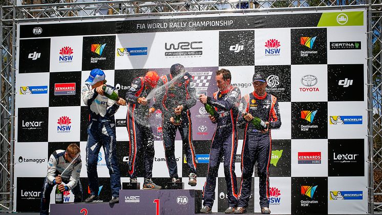 Dubbla pallplatser i Rally Australia för Hyundai Motorsport.