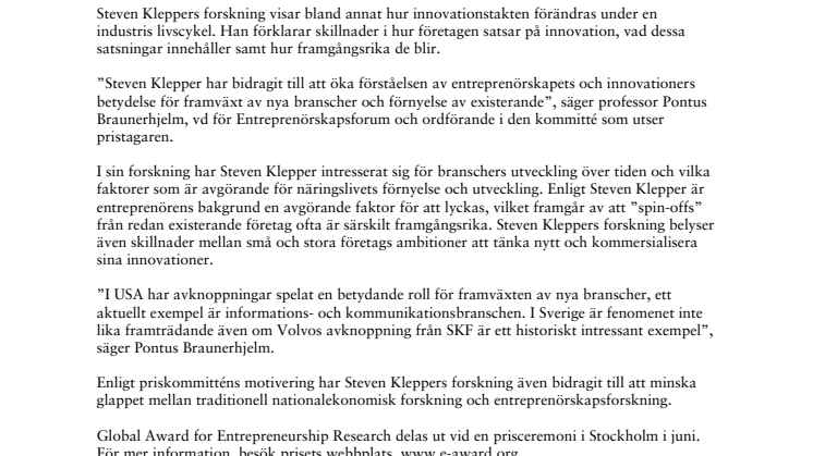 Entreprenörskapsforskning om branschers uppgång och fall får 100 000 euro