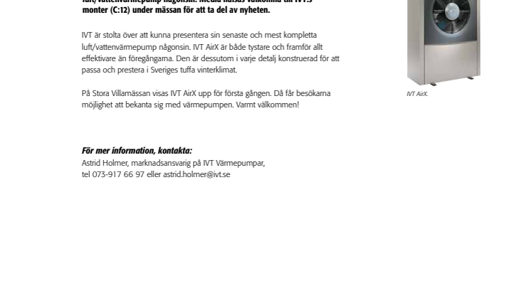 IVT premiärvisar unik värmepump