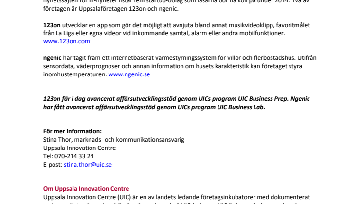 Internetworld håller koll på 123on och ngenic under 2014