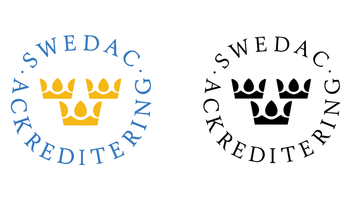 En kontrollerad vara eller tjänst bär alltid Swedacs lilla ackrediteringsmärke med de tre kronorna, som visar att kontrollen utförts på ett riktigt sätt. 