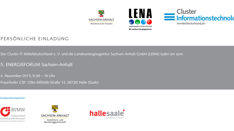 Einladung 5. ENERGIEFORUM Sachsen-Anhalt