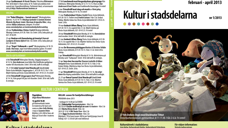 Kultur i stadsdelarna nr 1/2013