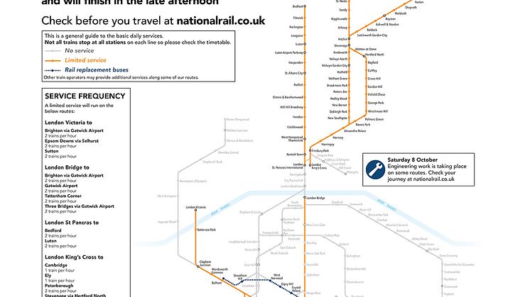 8 October RMT strike day service map