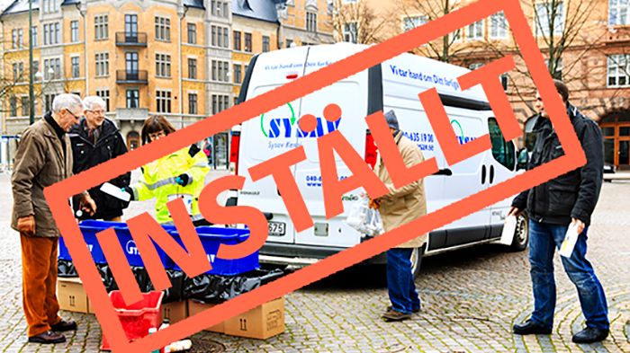 INSTÄLLT Farligt avfall-bilens turer är inställda tills vidare på grund av coronaviruset.