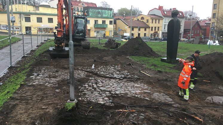 Utgrävningar museiparken vid Sjöfartsmuseet Akvariet