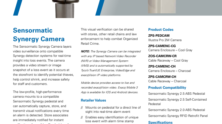 Sensormatic Synergy Camera
