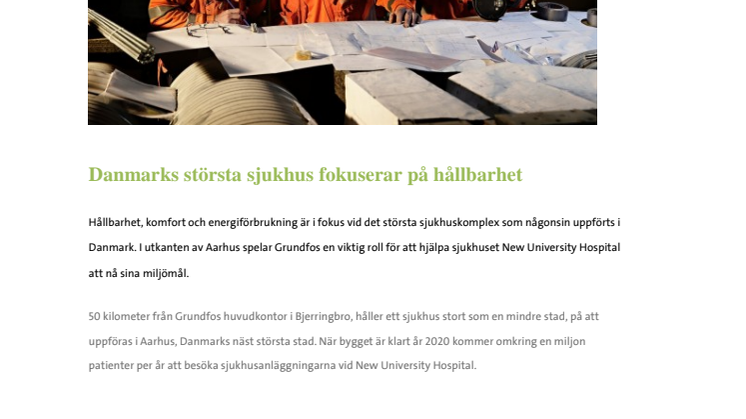 Danmarks största sjukhus fokuserar på hållbarhet