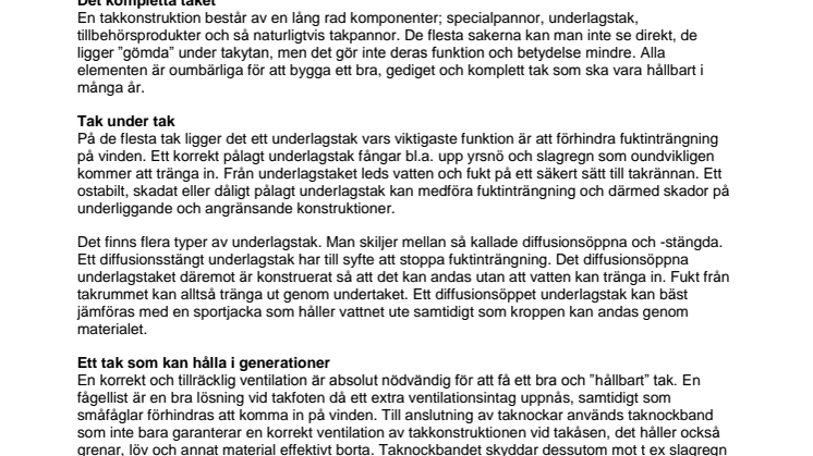 Moniers takskola: Det kompletta taket