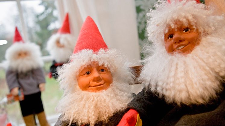 Tomtar på en skånsk julmarknad