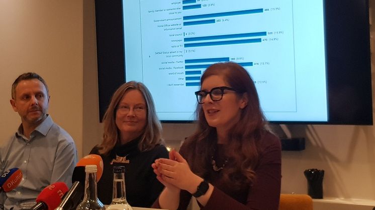 Professor Tanja Bueltmann announces the results of the Settled Status Survey.