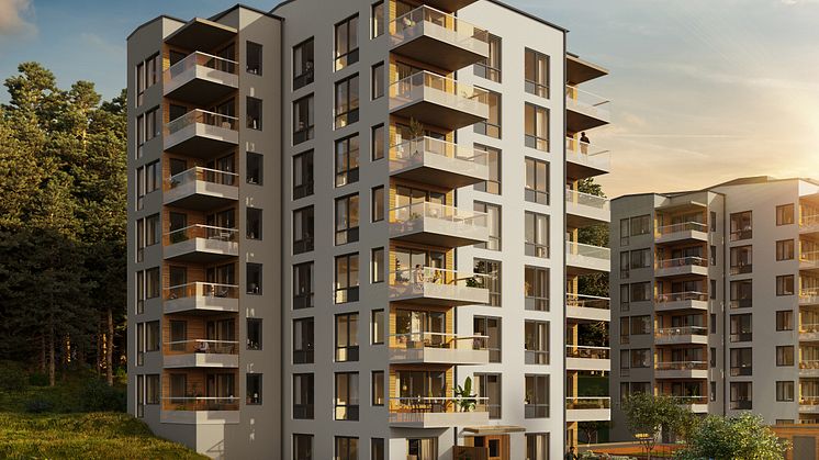 HSB brf Odlaren 2. Arkitekt: Carlstedt Arkitekter och E/S-A. Visualisering av Studio Superb.