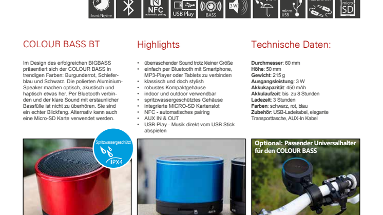 DATENBLATT COLOUR BASS Bluetooth