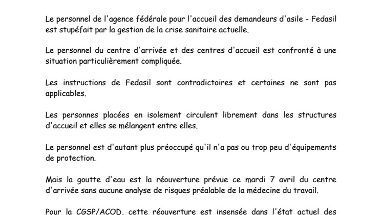 Fedasil : la situation devient explosive ! 
