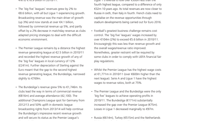 Highlights - Deloitte Annual Review of Football Finance 2012