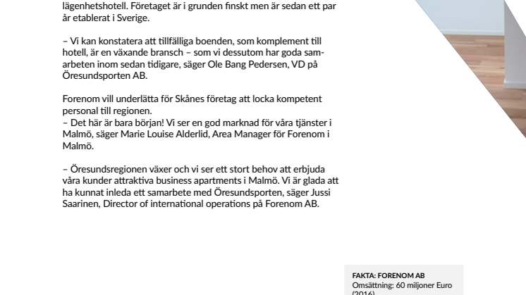 ​Forenom nyetablerar i Malmö