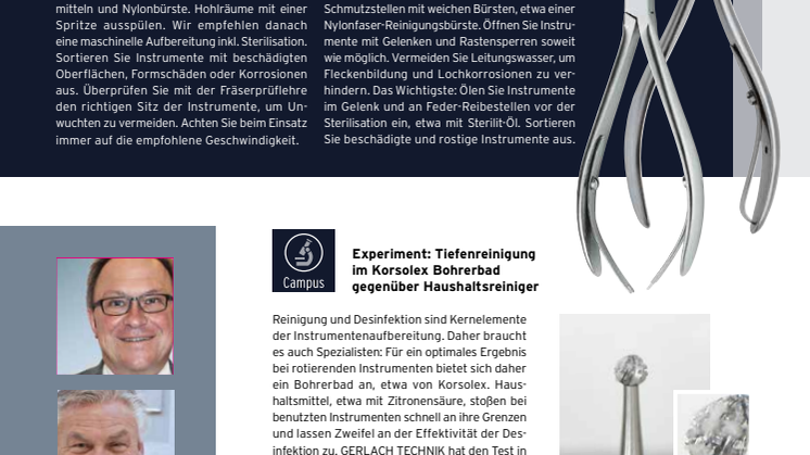 Instrumentenreinigung und Pflege