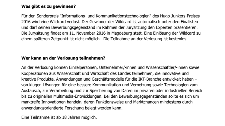 Teilnahmebedingungen Wildcard-Verlosung HJP 2016
