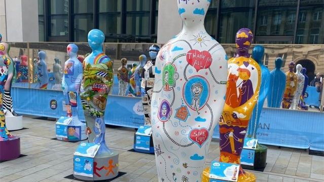 The 'Thank You All' sculpture is sponsored by Southern and pays tribute to key workers. More images below.