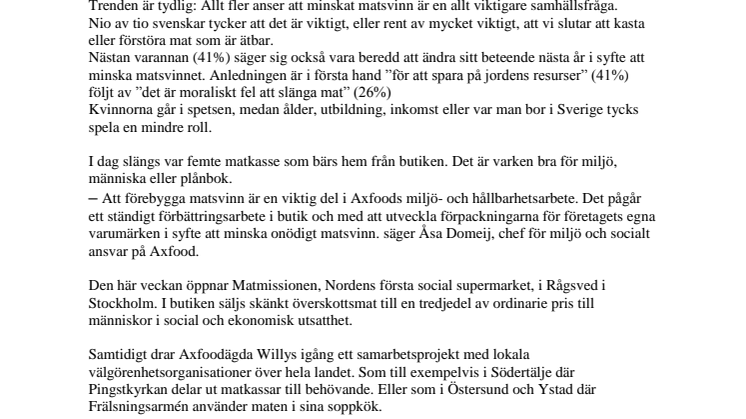 Varannan svensk vill minska sitt matsvinn