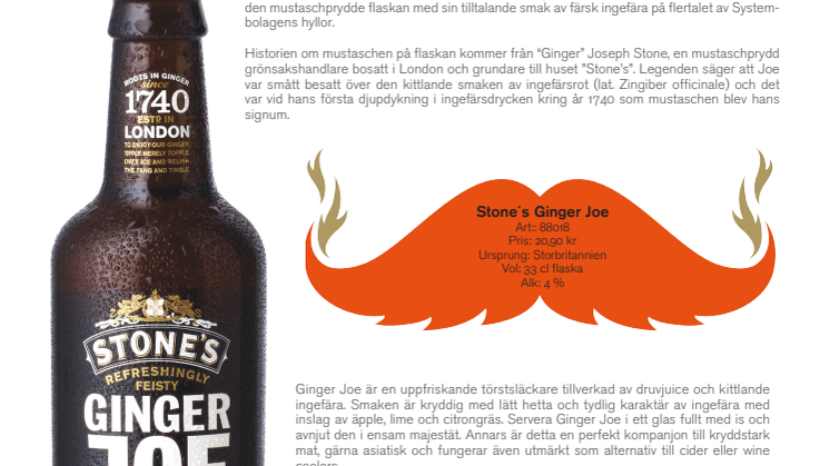 Ginger Joe - Flaskan med mustaschen och smak av ingefära erövrar Sverige