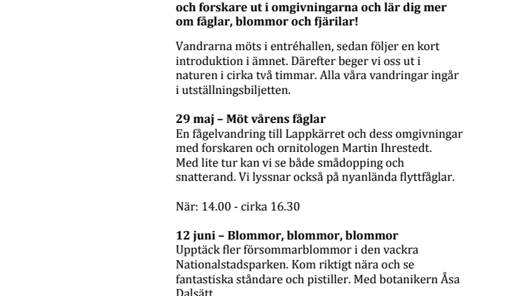 Sommarens vandringar med Naturhistoriska riksmuseet 
