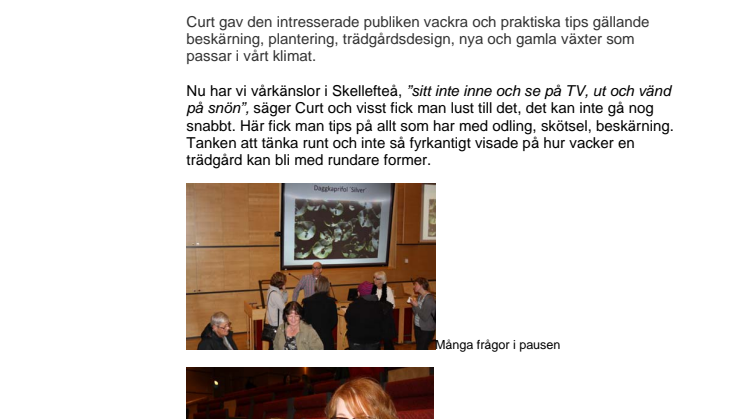 Trädgårdsinspiration fyllde Forumsalen på Campus Skellefteå