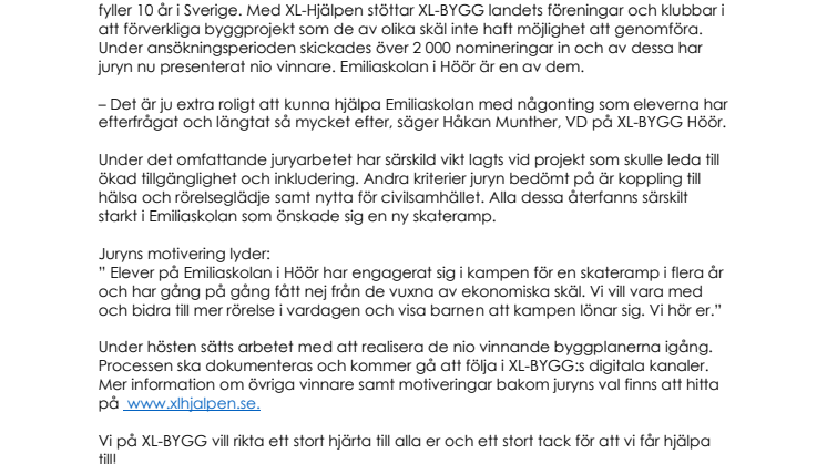 Vinnarna av XL-Hjälpen klara – nio föreningar får hjälp att rusta upp